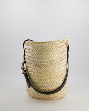 Givenchy Voyou Natural and Beige Straw Basket with Leather logo Bag