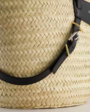 Givenchy Voyou Natural and Beige Straw Basket with Leather logo Bag