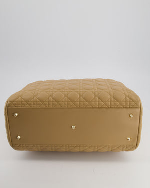Christian Dior Cannage Tote in Beige Quilted Lambskin with Champagne Gold Hardware