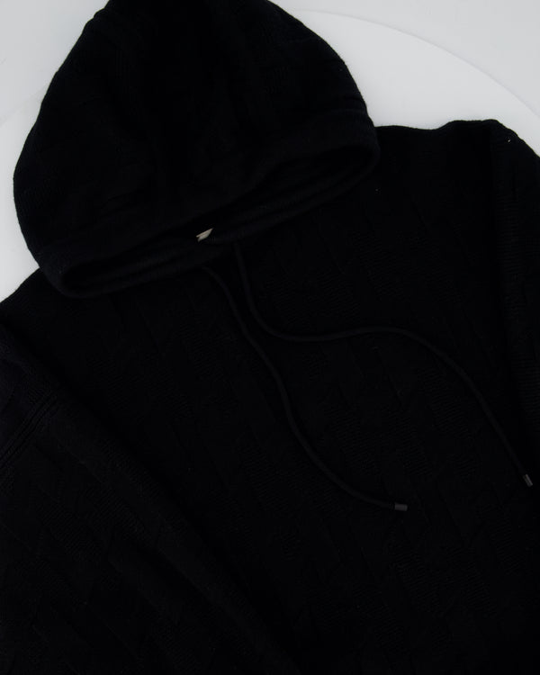 Hermès Black Voyage Knit Hoodie Size FR 40 (UK 12)