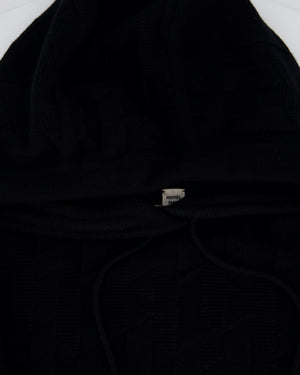 Hermès Black Voyage Knit Hoodie Size FR 40 (UK 12)