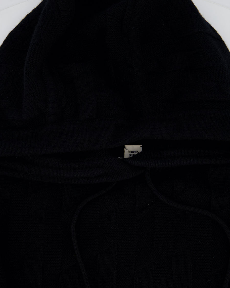 Hermès Black Voyage Knit Hoodie Size FR 40 (UK 12)