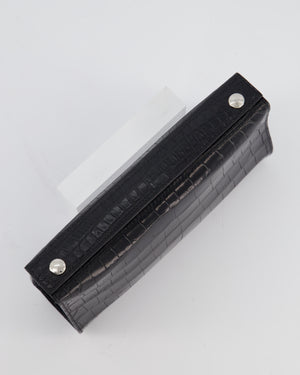Hermès Karo Pouch GM in Noir Crocodile Niloticus Leather with Palladium Hardware
