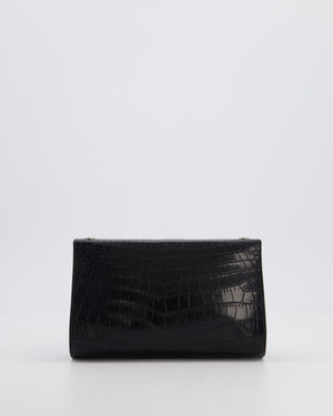 Hermès Karo Pouch GM in Noir Crocodile Niloticus Leather with Palladium Hardware