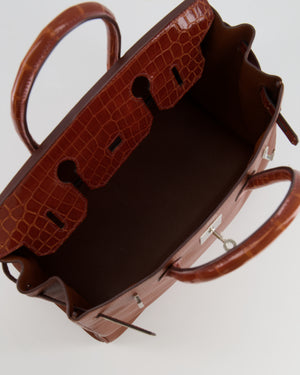 Hermès Birkin 30 Touch Bag in Miel Chèvre Mysore and Crocodile Niloticus Leather with Palladium Hardware