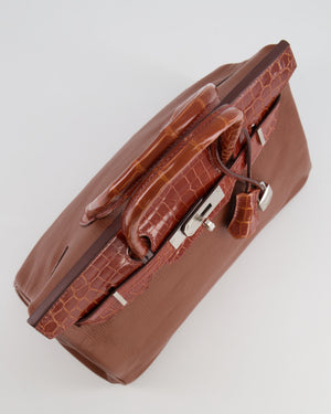 Hermès Birkin 30 Touch Bag in Miel Chèvre Mysore and Crocodile Niloticus Leather with Palladium Hardware