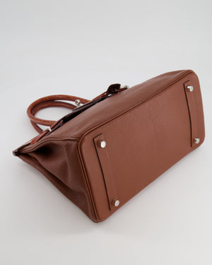Hermès Birkin 30 Touch Bag in Miel Chèvre Mysore and Crocodile Niloticus Leather with Palladium Hardware