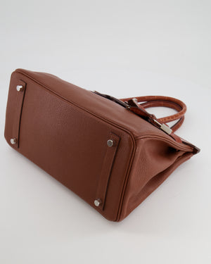 Hermès Birkin 30 Touch Bag in Miel Chèvre Mysore and Crocodile Niloticus Leather with Palladium Hardware