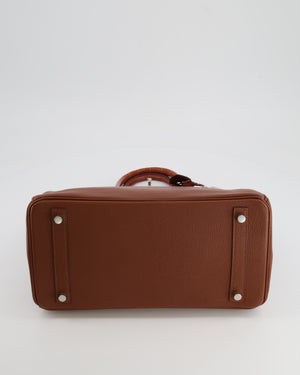 Hermès Birkin 30 Touch Bag in Miel Chèvre Mysore and Crocodile Niloticus Leather with Palladium Hardware