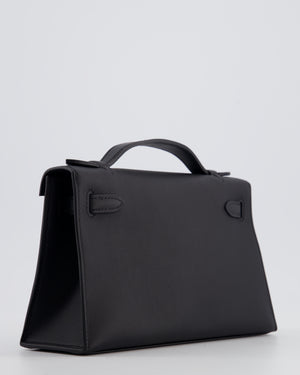 *SUPER RARE* Hermès Kelly Pochette Bag in Noir Swift Leather with Gold Hardware