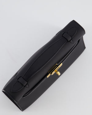*SUPER RARE* Hermès Kelly Pochette Bag in Noir Swift Leather with Gold Hardware