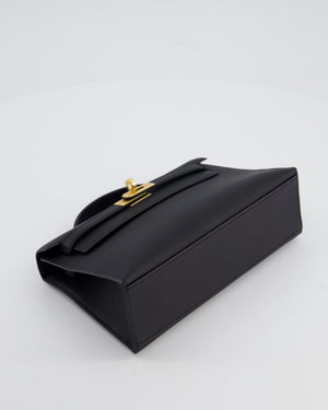 *SUPER RARE* Hermès Kelly Pochette Bag in Noir Swift Leather with Gold Hardware