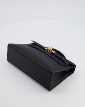 *SUPER RARE* Hermès Kelly Pochette Bag in Noir Swift Leather with Gold Hardware
