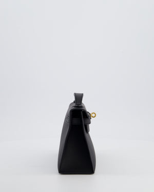 *SUPER RARE* Hermès Kelly Pochette Bag in Noir Swift Leather with Gold Hardware