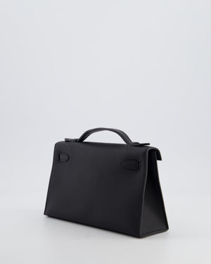 *SUPER RARE* Hermès Kelly Pochette Bag in Noir Swift Leather with Gold Hardware