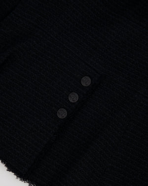 Chanel 09P Black Tweed Jacket with Black CC Logo Buttons Size FR 38 (UK 10)