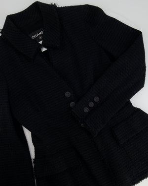Chanel 09P Black Tweed Jacket with Black CC Logo Buttons Size FR 38 (UK 10)