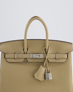 *RARE* Hermès Birkin 25 Retourne Bag in Trench Togo Leather with Palladium Hardware