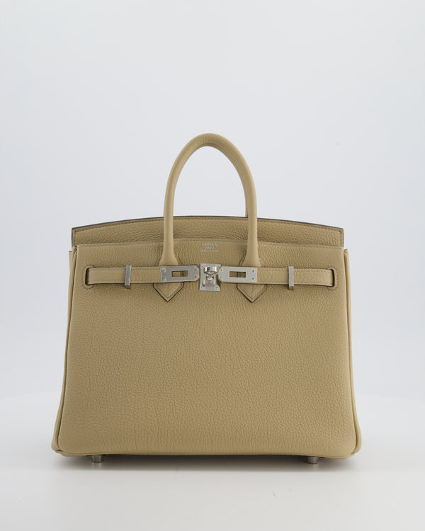 *RARE* Hermès Birkin 25 Retourne Bag in Trench Togo Leather with Palladium Hardware