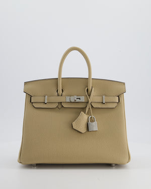 *RARE* Hermès Birkin 25 Retourne Bag in Trench Togo Leather with Palladium Hardware