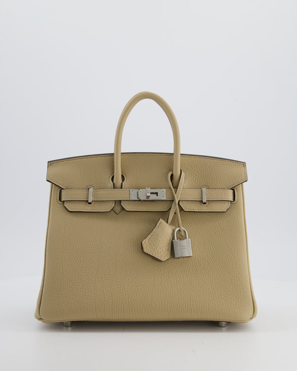 *RARE* Hermès Birkin 25 Retourne Bag in Trench Togo Leather with Palladium Hardware