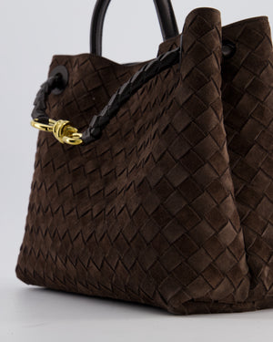*HOT* Bottega Veneta Medium Andiamo Bag in Fondant Suede Intrecciato Leather with Gold Hardware RRP £4,250