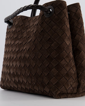*HOT* Bottega Veneta Medium Andiamo Bag in Fondant Suede Intrecciato Leather with Gold Hardware RRP £4,250