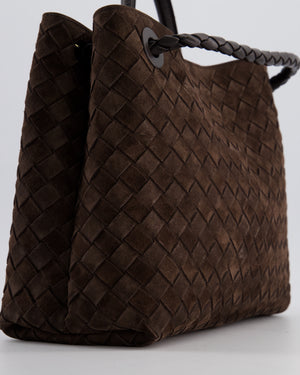 *HOT* Bottega Veneta Medium Andiamo Bag in Fondant Suede Intrecciato Leather with Gold Hardware RRP £4,250
