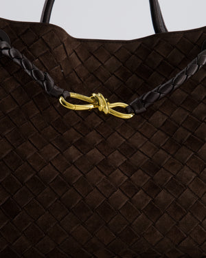 *HOT* Bottega Veneta Medium Andiamo Bag in Fondant Suede Intrecciato Leather with Gold Hardware RRP £4,250