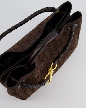 *HOT* Bottega Veneta Medium Andiamo Bag in Fondant Suede Intrecciato Leather with Gold Hardware RRP £4,250