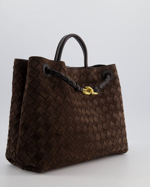 *HOT* Bottega Veneta Medium Andiamo Bag in Fondant Suede Intrecciato Leather with Gold Hardware RRP £4,250