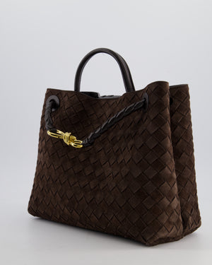 *HOT* Bottega Veneta Medium Andiamo Bag in Fondant Suede Intrecciato Leather with Gold Hardware RRP £4,250