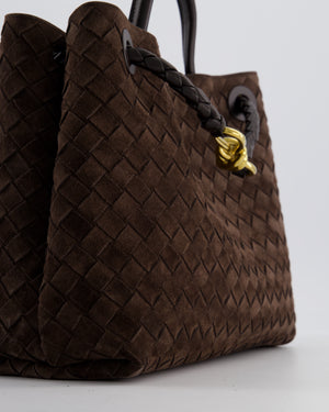 *HOT* Bottega Veneta Medium Andiamo Bag in Fondant Suede Intrecciato Leather with Gold Hardware RRP £4,250