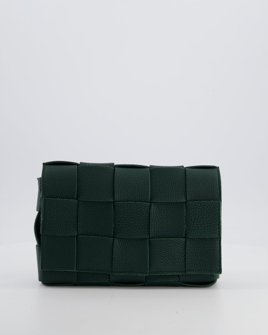 Bottega Veneta Forest Green Tofu Casette Bag with Gold Details