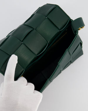 Bottega Veneta Forest Green Tofu Casette Bag with Gold Details