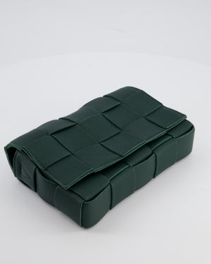 Bottega Veneta Forest Green Tofu Casette Bag with Gold Details