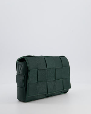 Bottega Veneta Forest Green Tofu Casette Bag with Gold Details