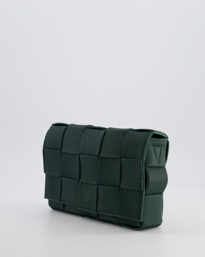 Bottega Veneta Forest Green Tofu Casette Bag with Gold Details