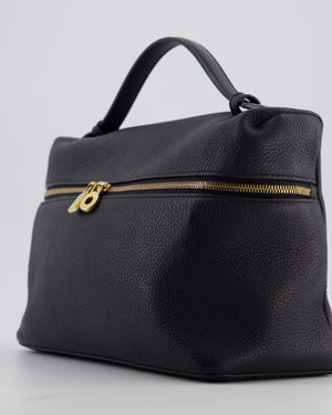 *FIRE PRICE* Loro Piana Extra Pocket L27 Bag in Navy Grained Calfskin Leather with Gold Hardware