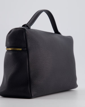 *FIRE PRICE* Loro Piana Extra Pocket L27 Bag in Navy Grained Calfskin Leather with Gold Hardware