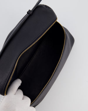 *FIRE PRICE* Loro Piana Extra Pocket L27 Bag in Navy Grained Calfskin Leather with Gold Hardware