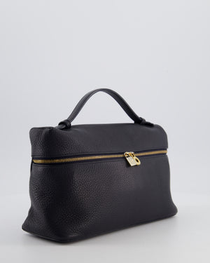 *FIRE PRICE* Loro Piana Extra Pocket L27 Bag in Navy Grained Calfskin Leather with Gold Hardware
