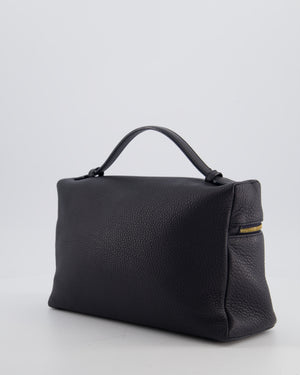 *FIRE PRICE* Loro Piana Extra Pocket L27 Bag in Navy Grained Calfskin Leather with Gold Hardware