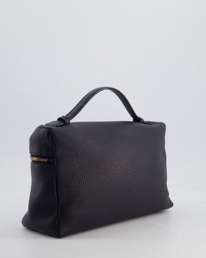 *FIRE PRICE* Loro Piana Extra Pocket L27 Bag in Navy Grained Calfskin Leather with Gold Hardware
