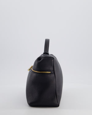 *FIRE PRICE* Loro Piana Extra Pocket L27 Bag in Navy Grained Calfskin Leather with Gold Hardware