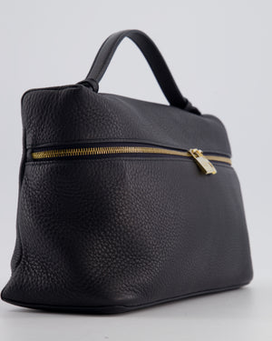*FIRE PRICE* Loro Piana Extra Pocket L27 Bag in Navy Grained Calfskin Leather with Gold Hardware