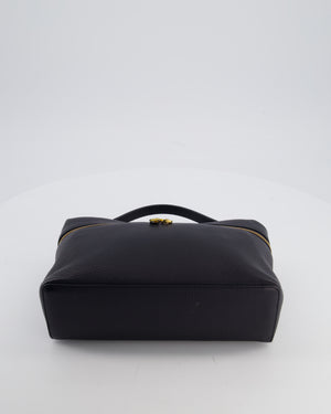 *FIRE PRICE* Loro Piana Extra Pocket L27 Bag in Navy Grained Calfskin Leather with Gold Hardware