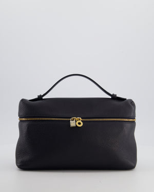 *FIRE PRICE* Loro Piana Extra Pocket L27 Bag in Navy Grained Calfskin Leather with Gold Hardware