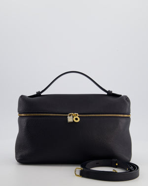 *FIRE PRICE* Loro Piana Extra Pocket L27 Bag in Navy Grained Calfskin Leather with Gold Hardware