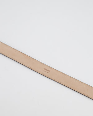 Khaite Brown Benny Slim Leather Belt with Gold Hardware
